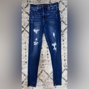 American eagle dark wash distressed jeans